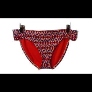 Kenneth Cole Reaction Coral Purple White Bikini Swim Bottoms, NWT, Lg